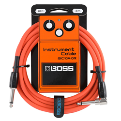 Boss BIC-10A-OR Straight to Right Angle Instrument Cable 10ft - Orange
