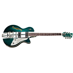 Duesenberg CAMPBELL40CGW-U (USED) Mike Campbell 40th Anniversary Semi Hollow - Racing Green/White Twinstripes w/ Case