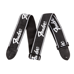 Fender 0990671000 Running Logo Strap - Black and White