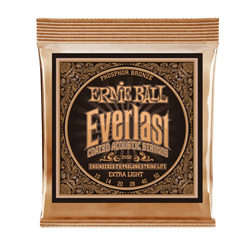 Ernie Ball 2550EB Everlast Coated Acoustic Guitar Strings Phosphor Bronze Extra Light 010 - 050