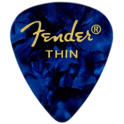 Fender 1980351702 Thin Blue Moto Premium Celluloid Picks, 351 Shape -12 Pack