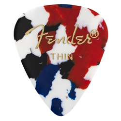 Fender 1980351750 Thin Confetti Classic Celluloid Picks  351 Shape  12 Pack