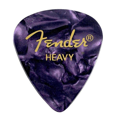 Fender 1980351976 Premium Celluloid 351 Shape Picks, Heavy Purple Moto 12-Pack