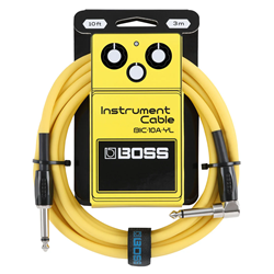 Boss BIC-10A-YL Straight to Right Angle Instrument Cable 10 ft - Yellow