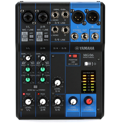 Yamaha MG06 MG Series 6 Channel Mixer with 2 Mic Preamps