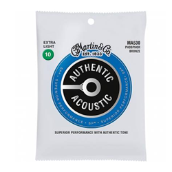 Martin 41Y18MA530 Authentic Acoustic Phosphor Bronze Guitar Strings - Extra Light Gauge 10 - 47