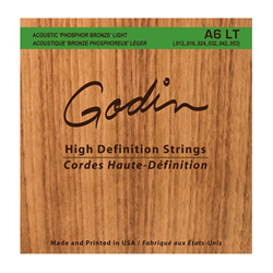 Godin 008995 A6- Phosphor Bronze Acoustic Guitar String Set - Light 11-53 A6LT