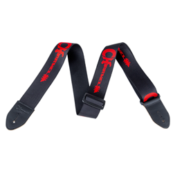 0992733001 Charvel® Strap, Black with Red Logo