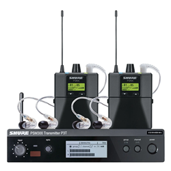 Shure P3TRA215TWP-G20 PSM300 Dual Monitor System P3T Wireless Transmitter with 2x P3RA Bodypack Receivers 2x SE215 Earphones