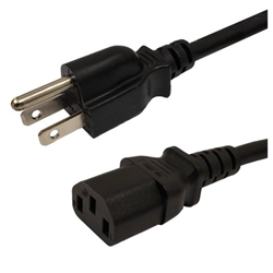 BRTB PXAB1810U-MF-15 18AWG IEC 5-15P to C13 AC Molded Power Cable - 15ft
