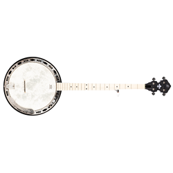 OBJE400TCO-L Ortega Falcon Series Left-Handed 5-String Quilted Maple Banjo - Black w/ Bag