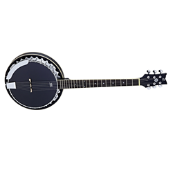 Ortega OBJ350/6-SBK Raven Series 6-String Banjo - Black w/Gigbag