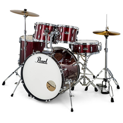 Pearl RS525SCC91 Roadshow 5-Piece Drum Set With 22" Bass Drum, Hardware & Cymbals - Wine Red