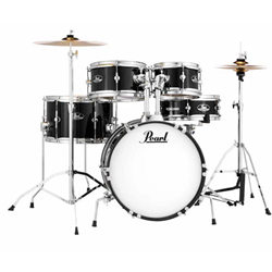 Pearl RSJ465CC31 Roadshow Junior 5-Piece Drumset w/ 16" Bass Drum, Hardware & Cymbals - Jet Black