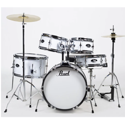 Pearl RSJ465CC33 Roadshow Junior 5-Piece Drumset w/ 16" Bass Drum, Hardware & Cymbals - Pure White