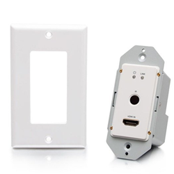 C2G C2G30021 HDMI HDBaseT + RS232 and IR over Cat Extender Single Gang Wall Plate Transmitter - 4K 60Hz