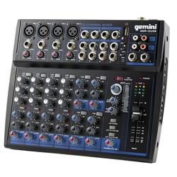 Gemini GEM-12USB Compact 12-Channel USB Mixer With Bluetooth