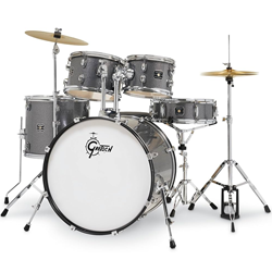 Gretsch RGE625GS Renegade Series 5-Piece Complete Drum Set with Hardware and Cymbals - Grey Sparkle