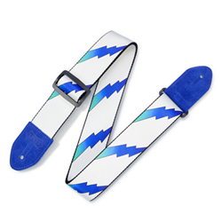 Levys MPRB2-003 Polyester Guitar Strap - White Lightning