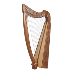 Roosebeck HTHAC-V-U (USED) 22-String Heather Harp Chelby levers - Vine Engraved Inlays w/ Carrying Bag & Tuning Wrench
