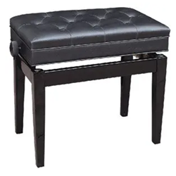 Profile PPB-301C Adjustable Padded Leatherette Piano Bench With Storage Space - black