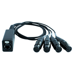 Digiflex LDMX-CAT-IN DMX Muxer 3 Pin Input 4x XLR 3 Female To EtherCON