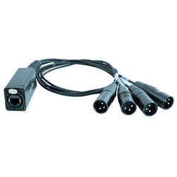 Digiflex LDMX3-CAT-OUT DMX Demuxer 3 Pin Output 4x XLR 3 Male To EtherCON