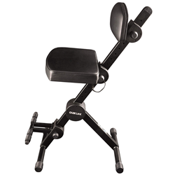 Quik Lok DX749 Height Adjustable Musicians Stool with adjustable Footrest and Back Rest