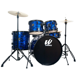 Westbury W475TC-BLO 400 Series 5-Piece Stage Drumset With Cymbals & Throne - Blue Oyster