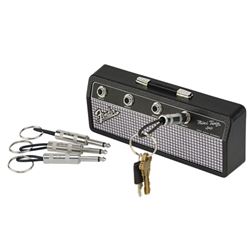 Fender 9190150300 Jack Rack Wall Mount Key Holder - with 4 Amp Plug Keychains