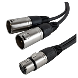 Bandstand XLR-1-SFMM XLR (F) to Dual XLR (M) Balanced Splitter Cable - 1ft