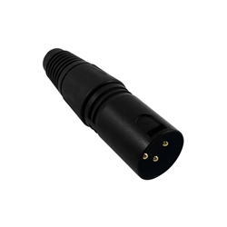 Bandstand C-XLRM-NBK XLR Male Solder Connector Gold Plated - Black