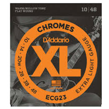 D'Addario ECG23 Chromes Extra Light Gauge Flat Wound Electric Guitar Strings