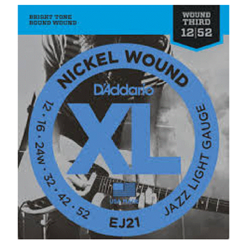 D'Addario EJ21 Set Electric Gtr Xl Jazz Lite 12-52