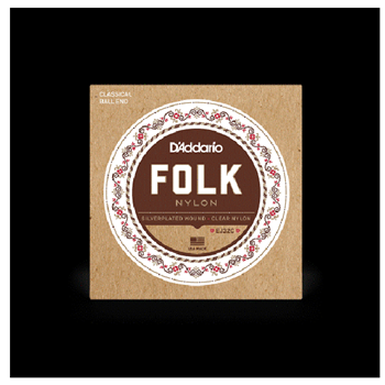 D'Addario EJ32C Folk 28-45 Nylon 6 Classical Guitar Strings