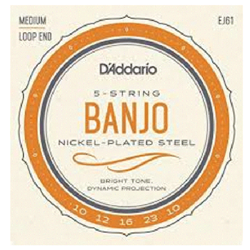D'Addario EJ61 Set 5 String Banjo - Medium