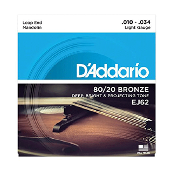 D'Addario EJ62 Set Mandolin 80/20 Bronze