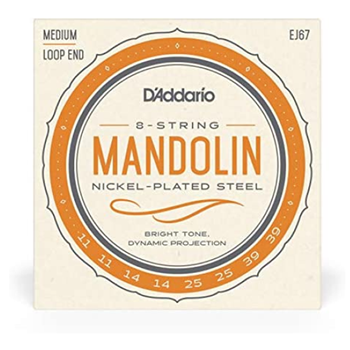 D'Addario EJ67 Loop End 11-39 Nickel Medium 8 Mandolin Strings