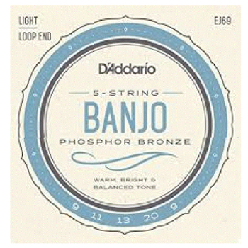 D'Addario EJ69 Ligh Loop End Banjo Phosphor Bronze 5-String Set