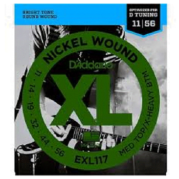 D'Addario EXL117 Nickel Wound Medium Top/extra Heavy Bottom 11-56