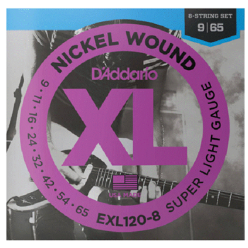 D'Addario EXL120-8 Set Electric Guitar Xl Sup Lite 8-String