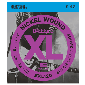 D'Addario EXL120 Nickel Wound Super Light Strings 09-42