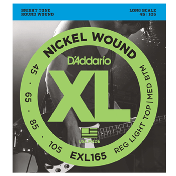 D'Addario EXL165 Round Wound 45-105 Nickel Light 4 Bass Guitar Strings