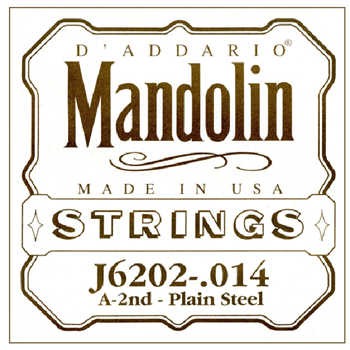 D'Addario J6202 A 2nd Plain Steel Mandolin String .014