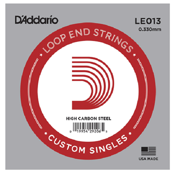 D'Addario LE013 Plain Steel Loop End Strings .013