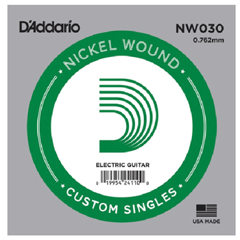 D'Addario NW030 .030 Nickel Wound Electric Guitar String Single
