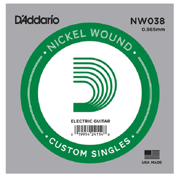D'Addario NW038 .038 Nickel Wound Electric Guitar String Single