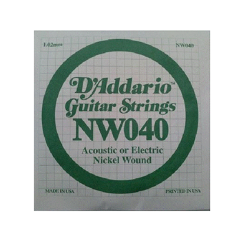 D'Addario NW040 Nickel Wound Electric Guitar .40 - Single
