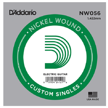 D'Addario NW056 .056 Nickel Wound Electric Guitar String Single