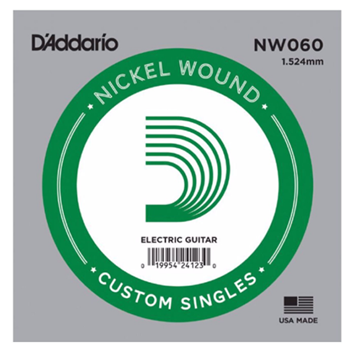 D'Addario NW060 .060 Nickel Wound Electric Guitar String Single